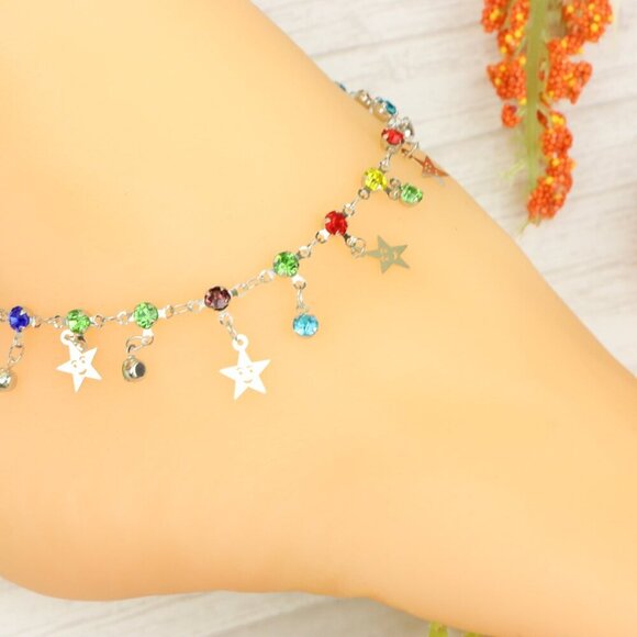 "Handmade Anklet – Elegant & Delicate Jewelry for Women | UNVRC1172 - Picture 3 of 10